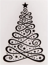 Merry Christmas Tree Decoration Plastic Embossing Folders for Card Making Scrapb