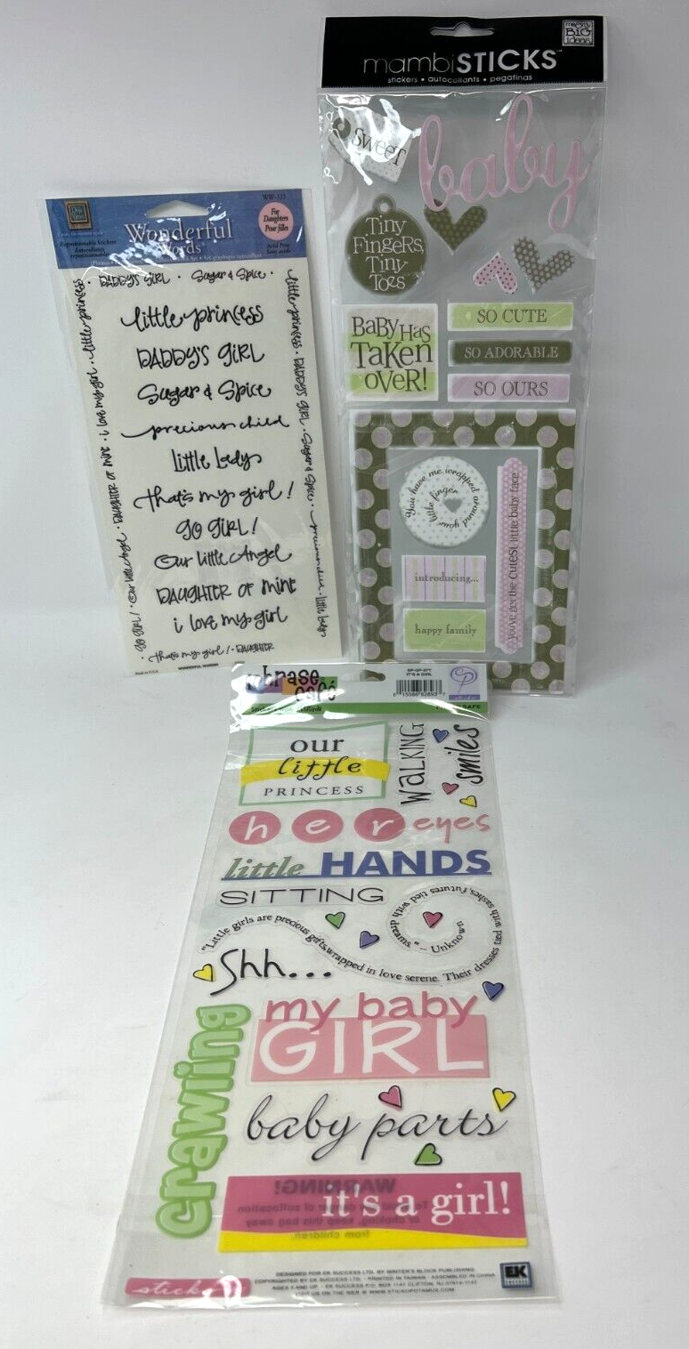 Lot of Girl Baby Princess Newborn Scrapbooking Stickers Phrase Cafe Mambi Stick+