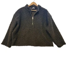 For The Republic Faux Fur Fuzzy Fleece Pullover Sweater Sweatshirt Size M