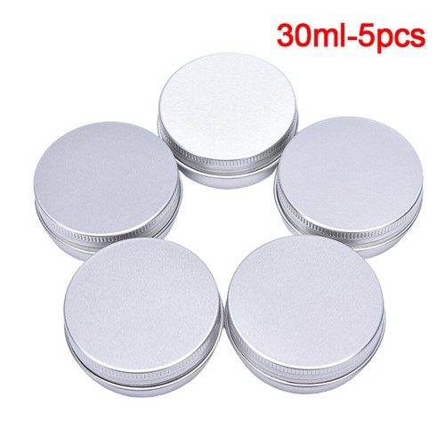 5Pcs Aluminum Mini Round Tin Metal Container Bottles Storage Jar Screw Lids dn - Picture 10 of 18