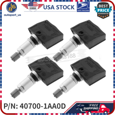 4x 407001AA0D TPMS Tire Air Pressure Sensor For Nissan Frontier Armada Xterra US