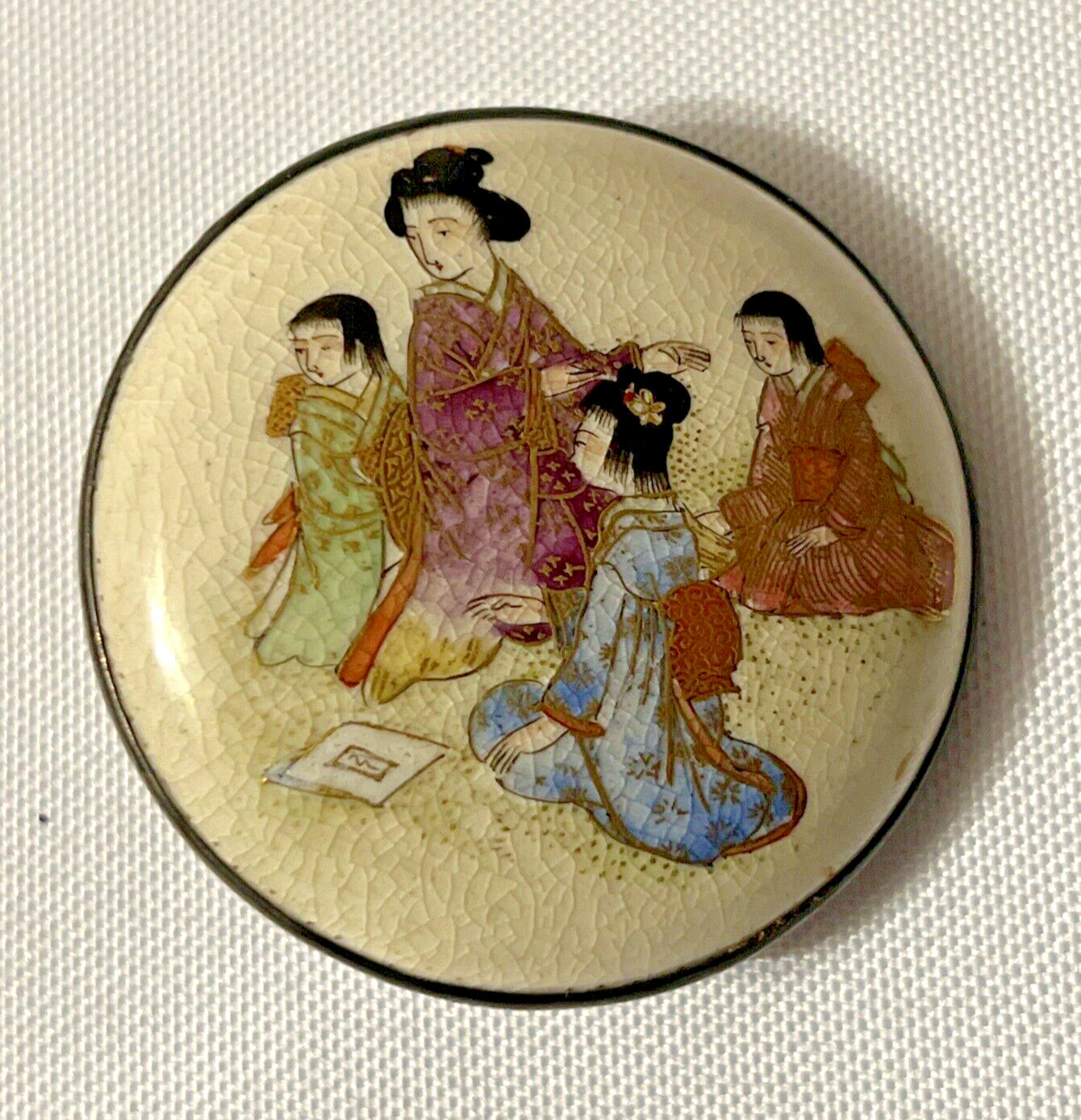 Antique Meji Era Satsuma Hallmark Silver Belt Buckle … Gem