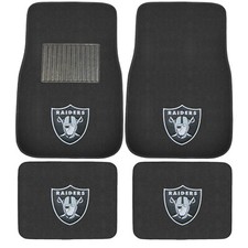 New 4pcs Nfl Las Vegas Raiders Car Truck Front Rear Carpet Floor Mats Set New 4pcs Nfl Las Vegas Raiders Car Truck Front Rear Carpet Floor Mats Set