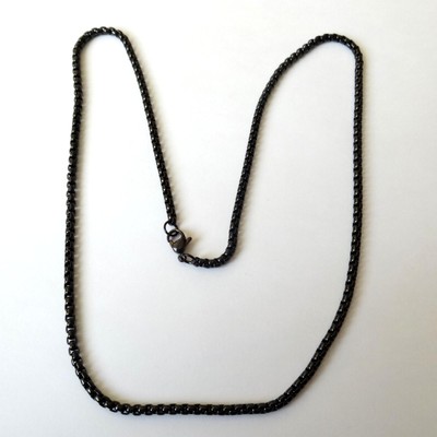 234 CC COLLANA UOMO CATENA TUBOLARE IN ACCIAIO INOX 70 CM 3 MM