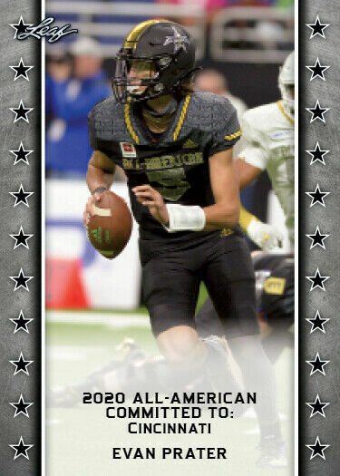 EVAN PRATER 2020 LEAF 1ST PRINTED ARMY ALL-AMERICAN ROOKIE CARD! CINCINNATI!