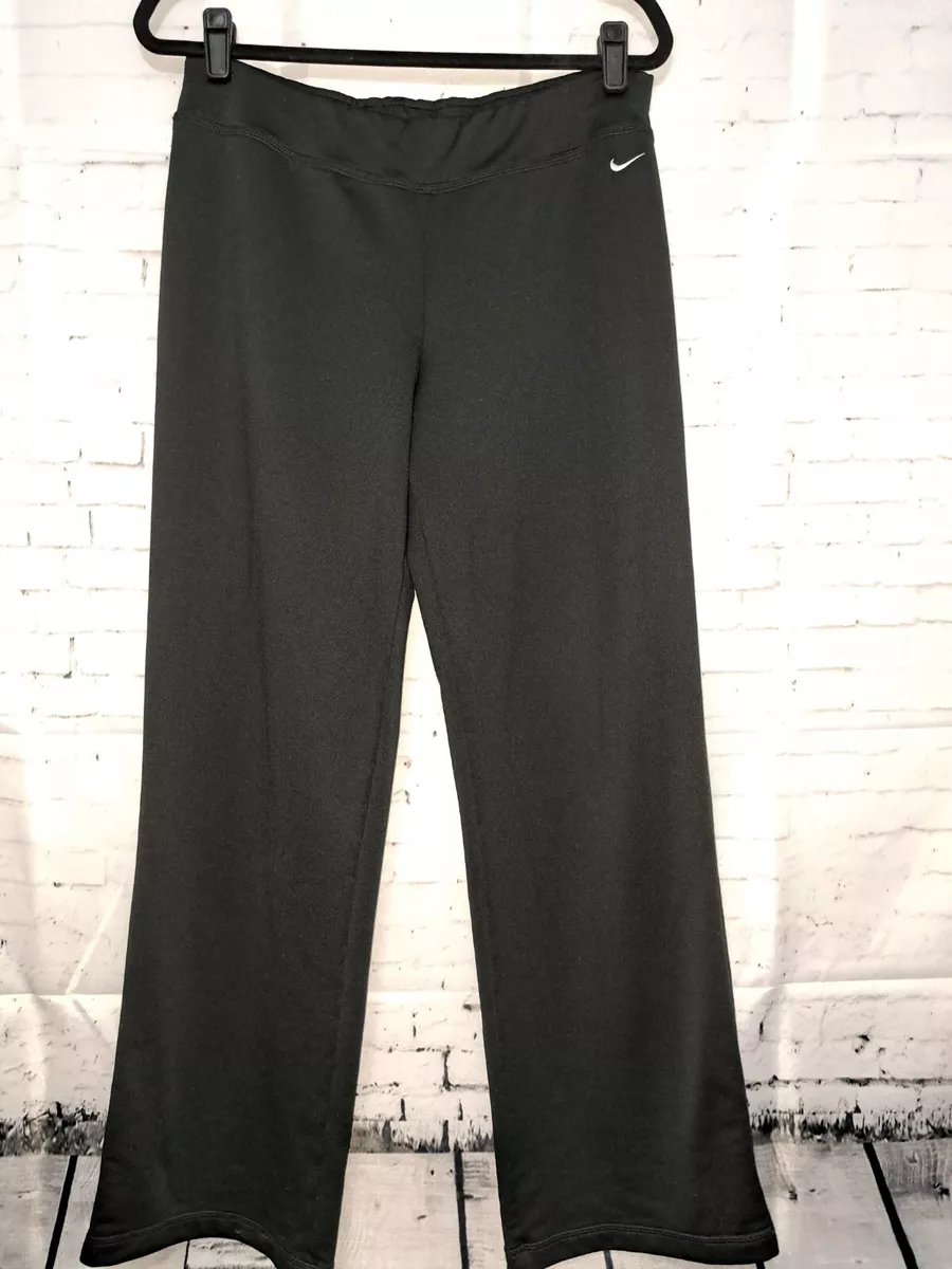 Nike Women's Black Boot Cut Wide Leg Yoga Athletic Pants Medium (8-10) (B6)