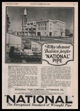 1926 National Tube Co. Pittsburgh PA Photos Dairy Industry Pipe Vintage Print Ad
