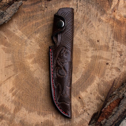 Custom Handmade Cow Leather Cover Blade Folding Knife Sheath Scabbard Case - Picture 6 of 10
