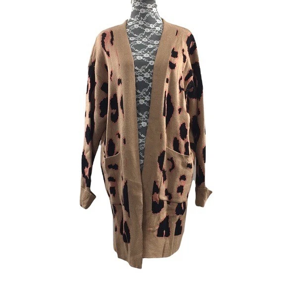 Leopard print tunic sweater cheap