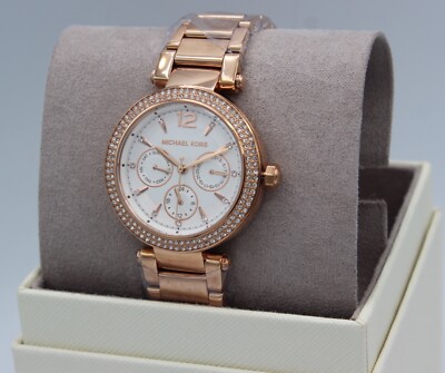 NEW AUTHENTIC MICHAEL KORS PARKER CHRONO ROSE