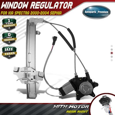 Power Window Regulator w/ Motor for Kia Spectra 2000-2004 Sephia Rear Right RH