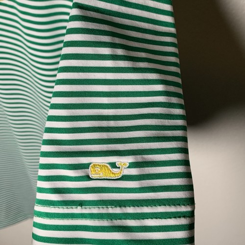 Vineyard Vines Green Bay Packers Polo Shirt Mens Medium Striped Golf NFL - Bild 3 von 7
