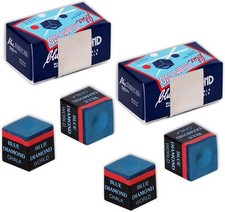 Blue Diamond Billiard Pool Cue Chalk w/Certilogo protection - 4 pcs by