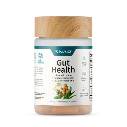 Gut Health Supplements - Digestive Enzymes, Bloating Relief (60 Capsules) 