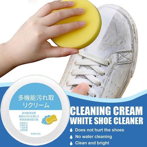 Crema Pulizia Scarpe Bianche Smacchiatore Scarpe Sbiancante Con Spugna* - Foto 2 di 22