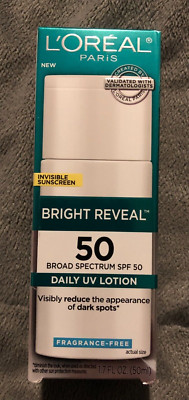 New Loreal Bright Reveal Daily UV Lotion Sunscreen SPF 50 Dark Spots 08/2025
