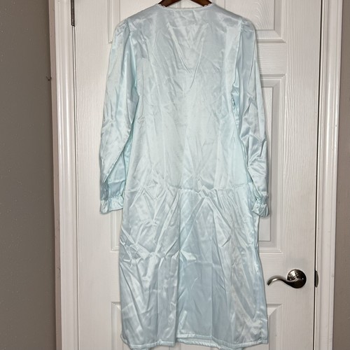 Womans Vintage Nightgown Gillian O'Malley Light Blue Lace/Embroidered Size Med - Picture 6 of 6