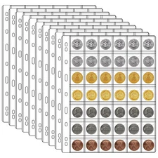 10x 42 Pockets Coin Holder Folder Pages Sheets For Collection Album Storage