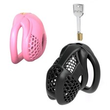 Male Cobra Chastity Cage Device New Lock Design Men Resin Mamba Belt 4 Rings 597