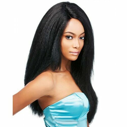2019 Long Black Capless Fashion Yaki Straight Side Parting Synthetic