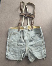 Vintage German Bergfreund Lederhosen Leather Shorts Pants Oktoberfest Retro