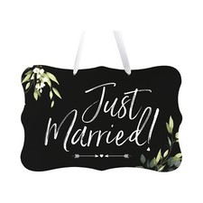 Wall Hanging Wedding Sign for Ceremony and Reception Celebration - Just Married