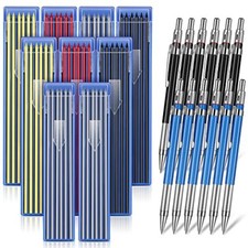 12 Pack Welders Mechanical Pencil Metal Marker with 108 Pcs Silver Round Refills
