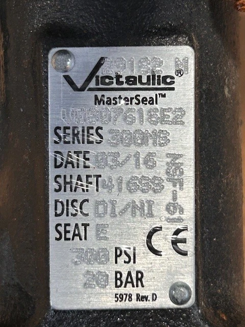 Válvula mariposa Victaulic 8", 300MS, V100761SE2 SERIE 761 VIC-300 NUEVO Foto 4 de 4