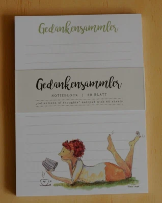 GRÄTZ VERLAG 1x Notizblock Gedankensammler Frau A6 Grätz 60 Blatt Karin Tauer Kaffee Buch les