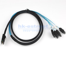 1M Mini SAS 4i 36P SFF 8087 to 4 SATA 7P The Reverse With Latch Cable 100CM USA