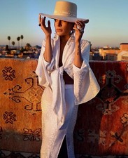 Rat & Boa Ivory White Leopard Print Sui Kimono Blouse Size L Rat And Boa