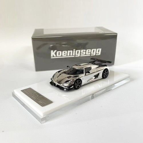 HKM 1:64 Koenigsegg Agera Alloy Die-Cast Sport Vehicle Model Car -Chrome Silver