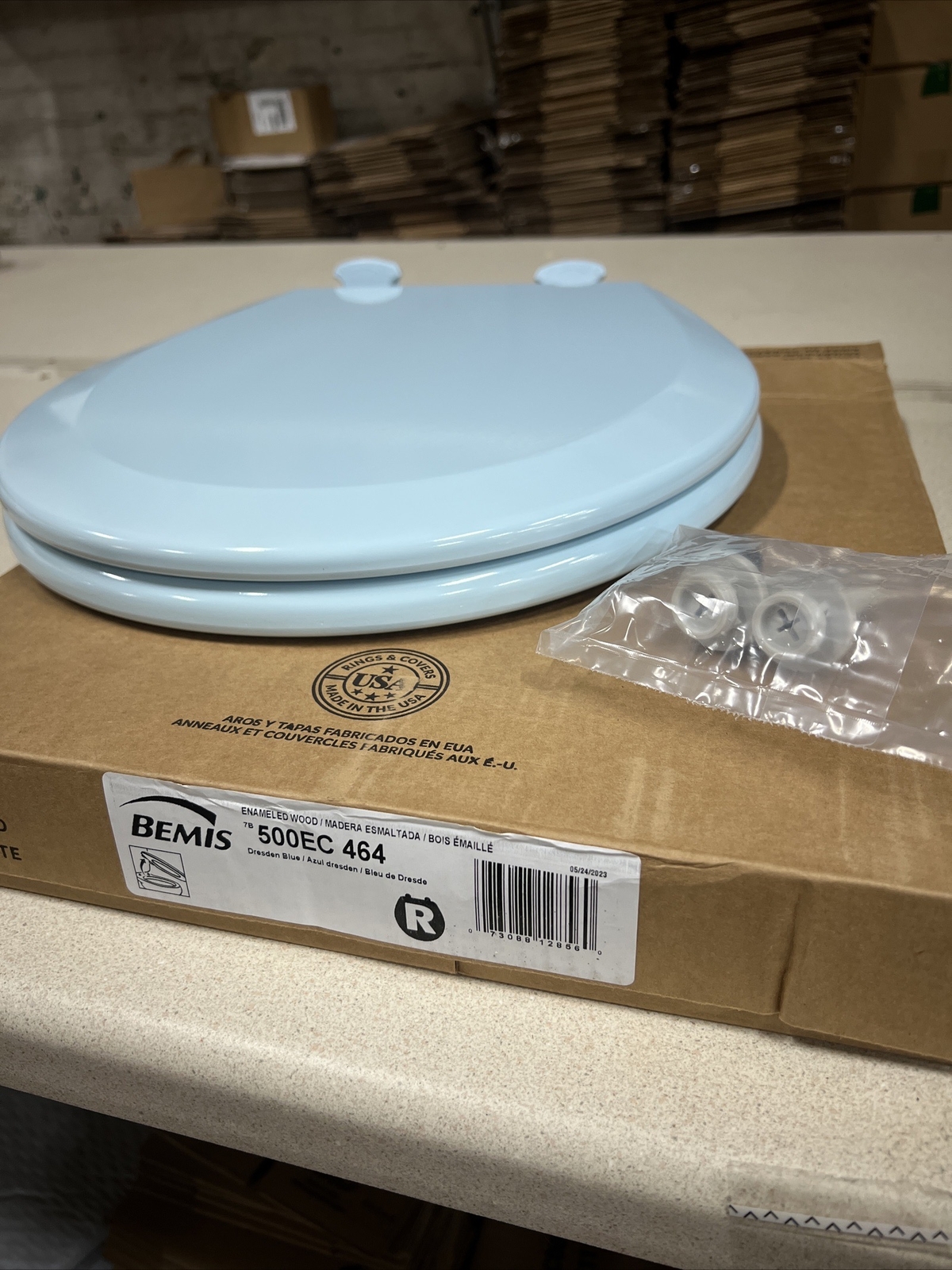 Bemis 500EC 464 Round Toilet Seat Dresden Blue eBay