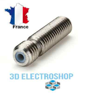 Tube M6x26 V6 avec tube PTFE pour filament 3mm heat break Nozzle Throat inox