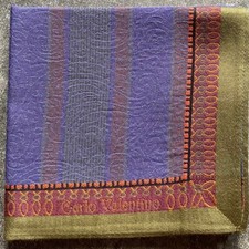 HANDKERCHIEF VINTAGE MEN'S PURPLE PAISLEY STRIPED POCKET SQUARE COTTON 19" B0119
