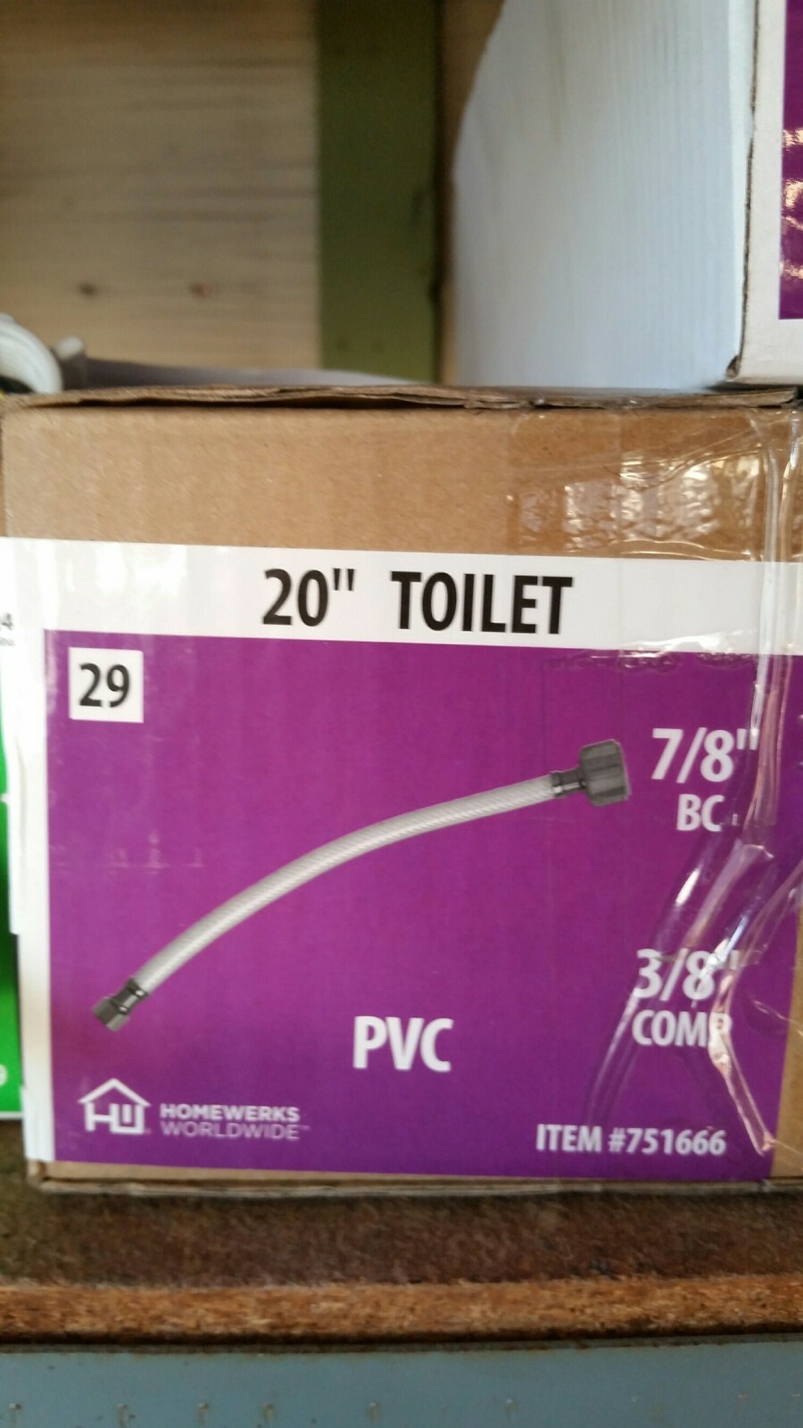 20” Toilet Supply Line Homewerks (751666) PVC 7/8 3/8 Comp eBay