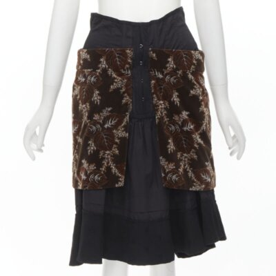 Runway COMME DES GARCONS Vintage brown velvet floral mesh Runway COMME DES GARCONS Vintage brown velvet floral mesh