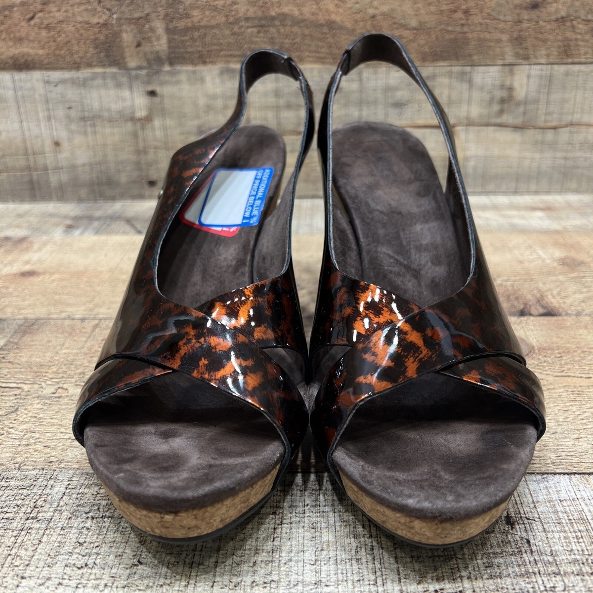 UGG Womens Hazel Sandal Size USA 9 Cork Wedge Heel Slingback Tortoise Shell UGG Women main image 3