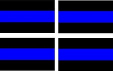 4x Reflective Thin Blue Line Sticker Decal Police Lives Matter Car Truck Window