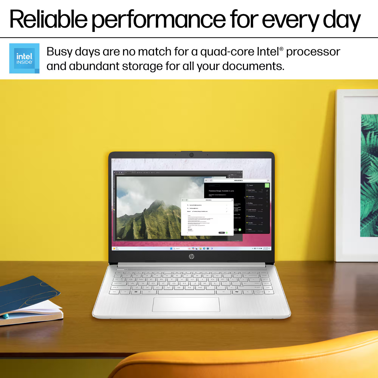Laptop HP 2026 más reciente de 14" con procesador Intel de cuatro núcleos, hasta 16GB de RAM y 628GB de almacenamiento, imagen 4