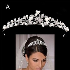 Wedding Bridal Prom Pearl Crystal Flower Tiara Crown  For Adult Tiara 5 Styles