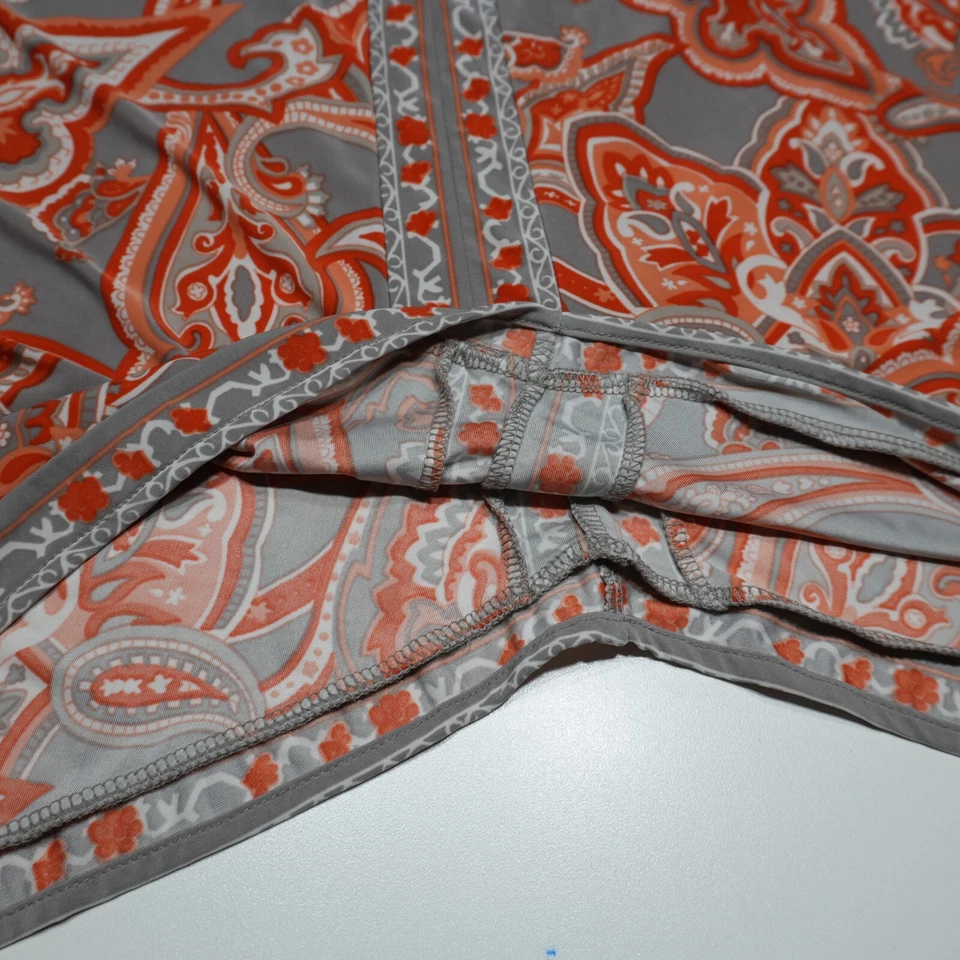 Falda INC International Concepts Grande Gris Naranja Cachemira Asimétrica Casa de Campo Foto 4 de 4