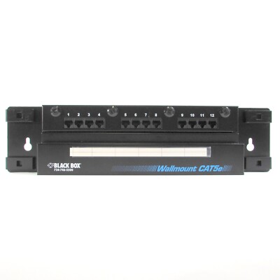 Black Box JPM083A-R3 Wall Mounted Patch Panel 12 Port CAT5e