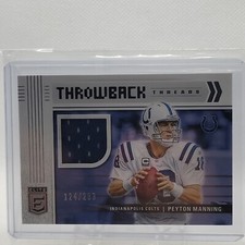 2021 Panini Donruss Elite Football Peyton Manning Throwback Threads Patch /299