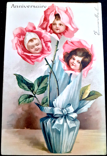Superbe CARTE POSTALE ANCIENNE Fantaisie Gaufrée EMBOSSED POSTCARD