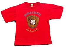 Vintage Levi s Kids Shirt Baseball Size 7 Single Stitch 90s Levi Strauss Co Red