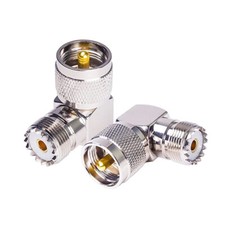 2 PCS UHF Male to Female Right Angle Elbow RF Adapter Connector PL-259 SO-239