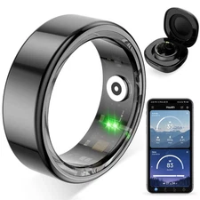 R02 Ring, a Ring for and Men, with a Charging case, Supports Heart Rate, , Sl...