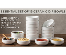 Dip Bowls Ceramic Soy Sauce Dish White Dipping Sauce Bowls 16-Pack