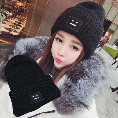 /Warm Hüt Wollmütze Acne1 Studios Beanie mit Face Mützen Strickmütze Wintermütze